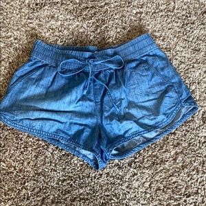 Blue short shorts